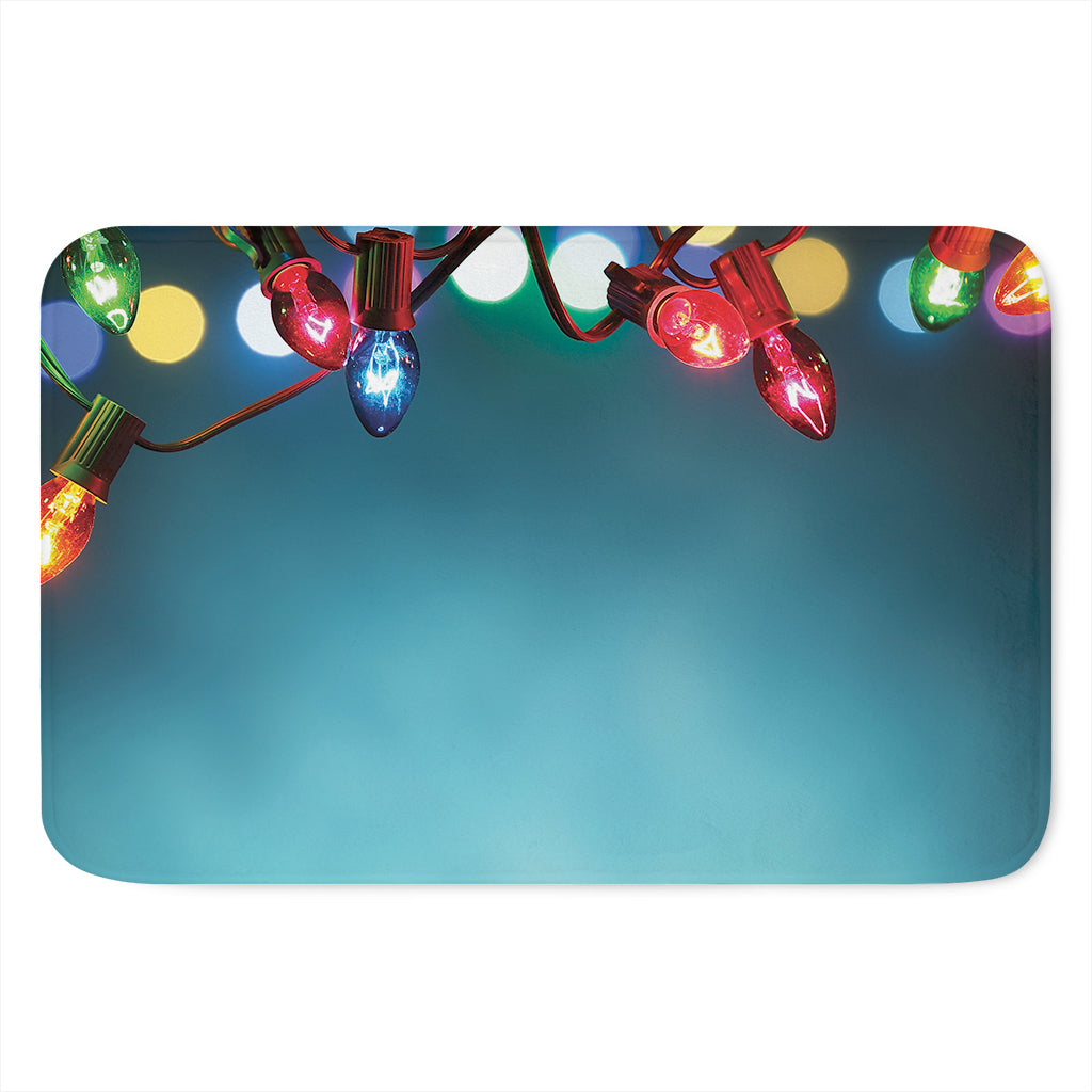 LED Christmas String Lights Print Indoor Door Mat