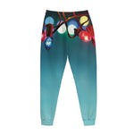 LED Christmas String Lights Print Jogger Pants