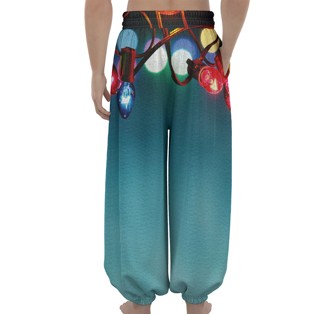LED Christmas String Lights Print Lantern Pants
