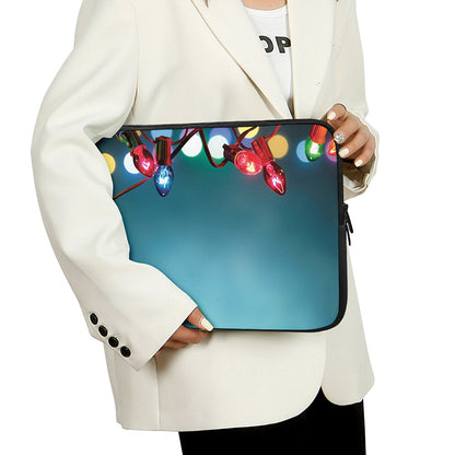 LED Christmas String Lights Print Laptop Sleeve