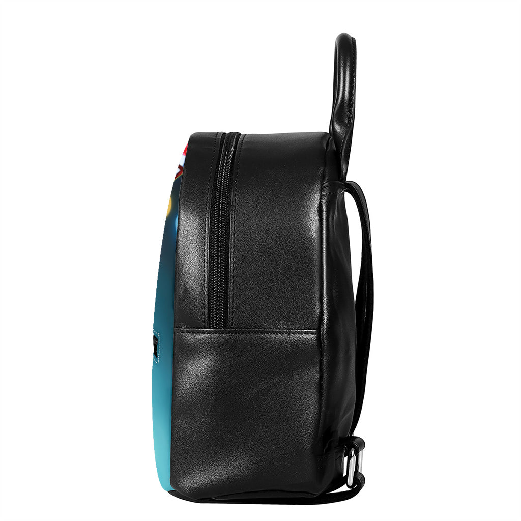 LED Christmas String Lights Print Leather Backpack