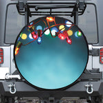 LED Christmas String Lights Print Leather Spare Tire Cover