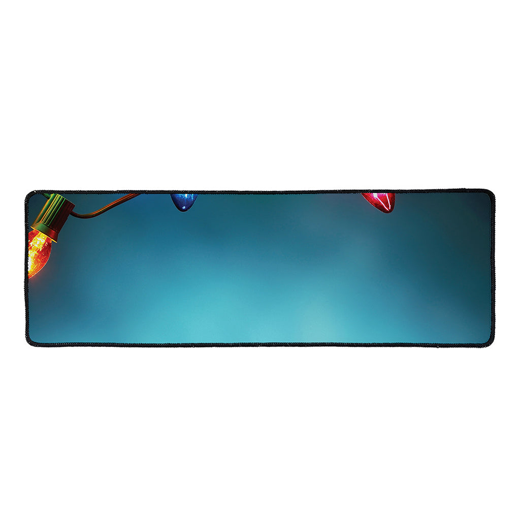 LED Christmas String Lights Print Long Kitchen Mat