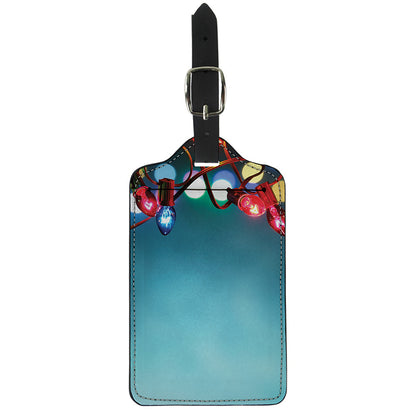 LED Christmas String Lights Print Luggage Tag