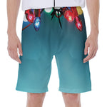 LED Christmas String Lights Print Men's Beach Shorts