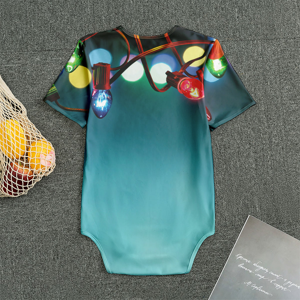 LED Christmas String Lights Print Men's Bodysuit
