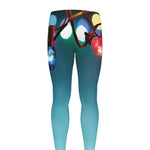 LED Christmas String Lights Print Men's leggings
