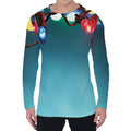 LED Christmas String Lights Print Men's Long Sleeve T-Shirt