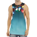 LED Christmas String Lights Print Men's Muscle Tank Top