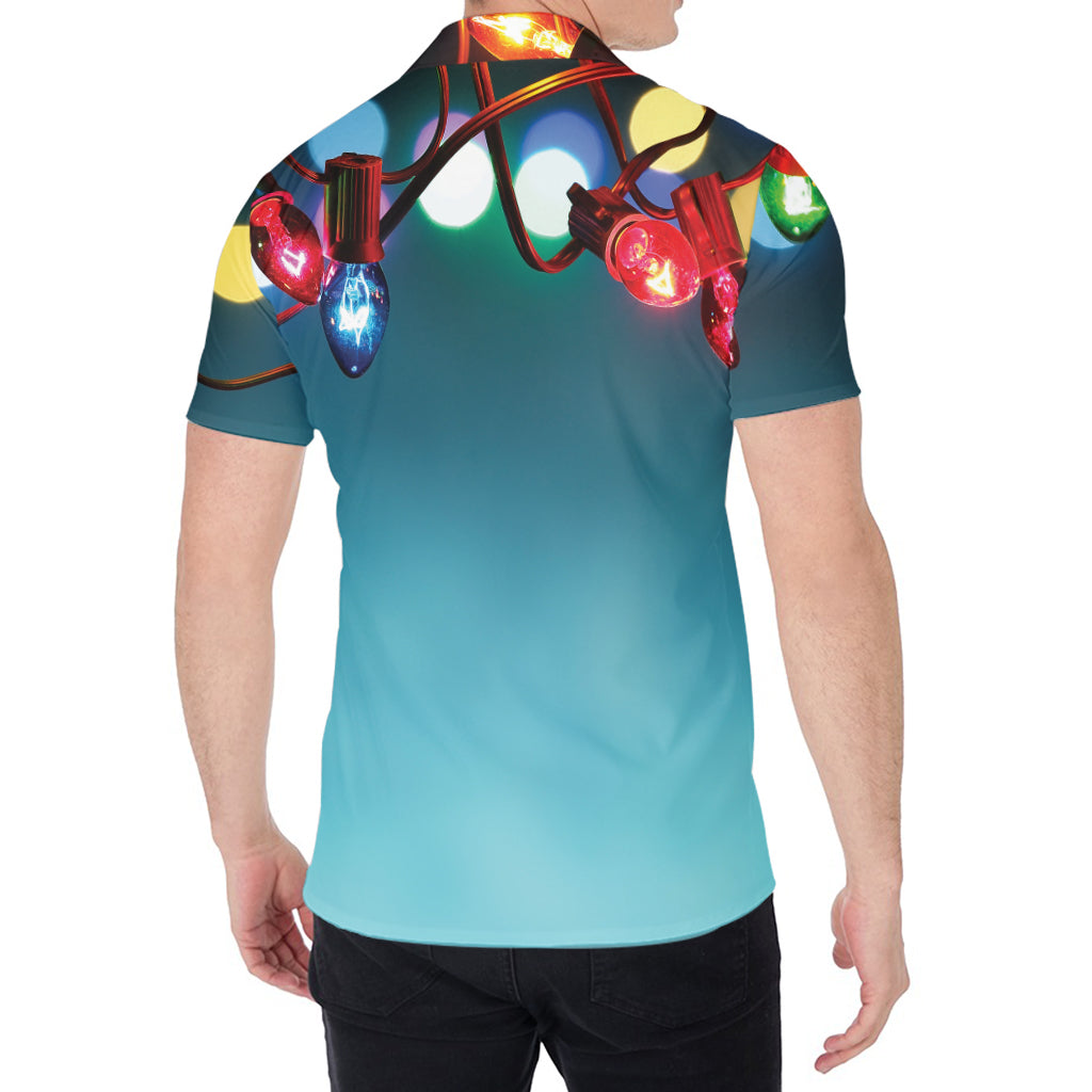 LED Christmas String Lights Print Men's Shirt