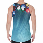 LED Christmas String Lights Print Men's Velvet Tank Top