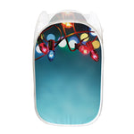 LED Christmas String Lights Print Mesh Laundry Hamper