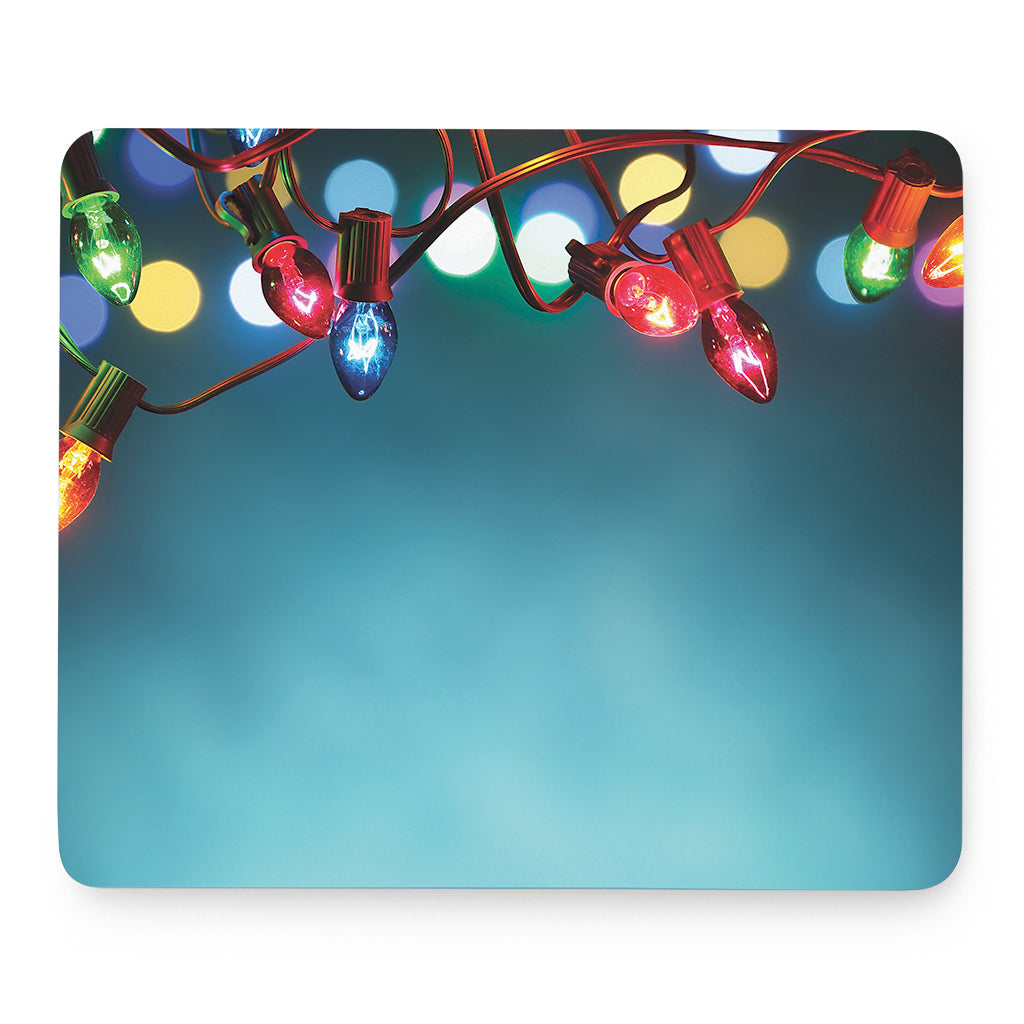 LED Christmas String Lights Print Mouse Pad