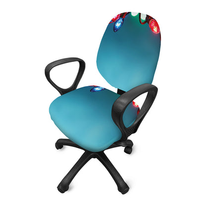 LED Christmas String Lights Print Office Chair Cover