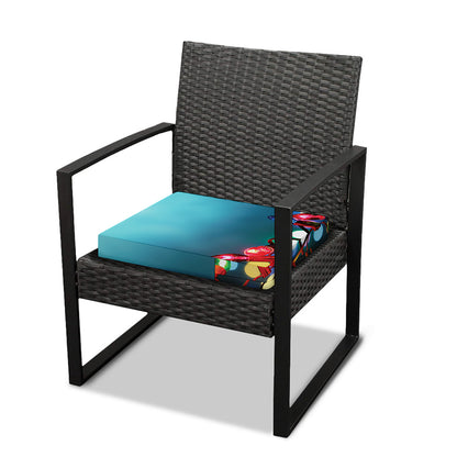 LED Christmas String Lights Print Outdoor Seat Cushion Cover