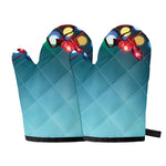 LED Christmas String Lights Print Oven Mitts