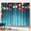 LED Christmas String Lights Print Pencil Pleat Curtains
