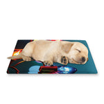 LED Christmas String Lights Print Pet Cooling Mat Cover