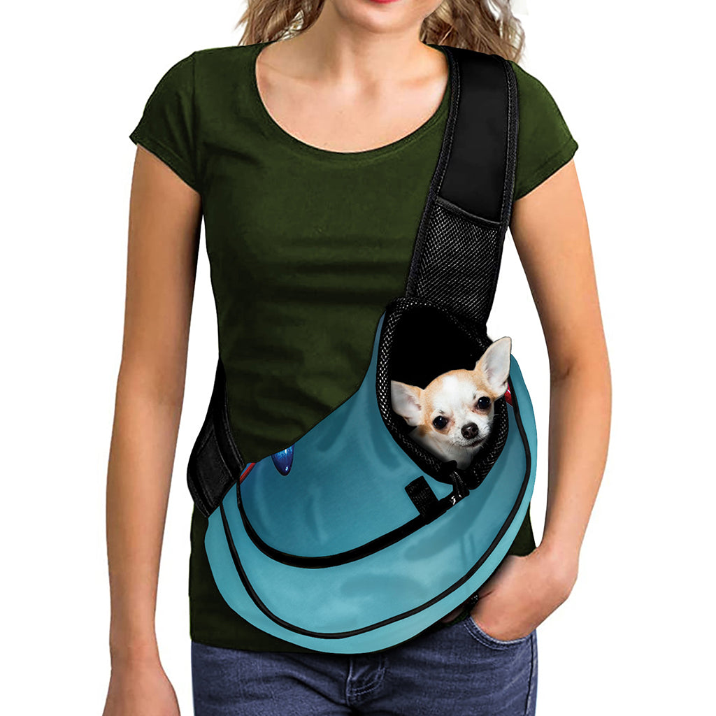 LED Christmas String Lights Print Pet Sling Carrier