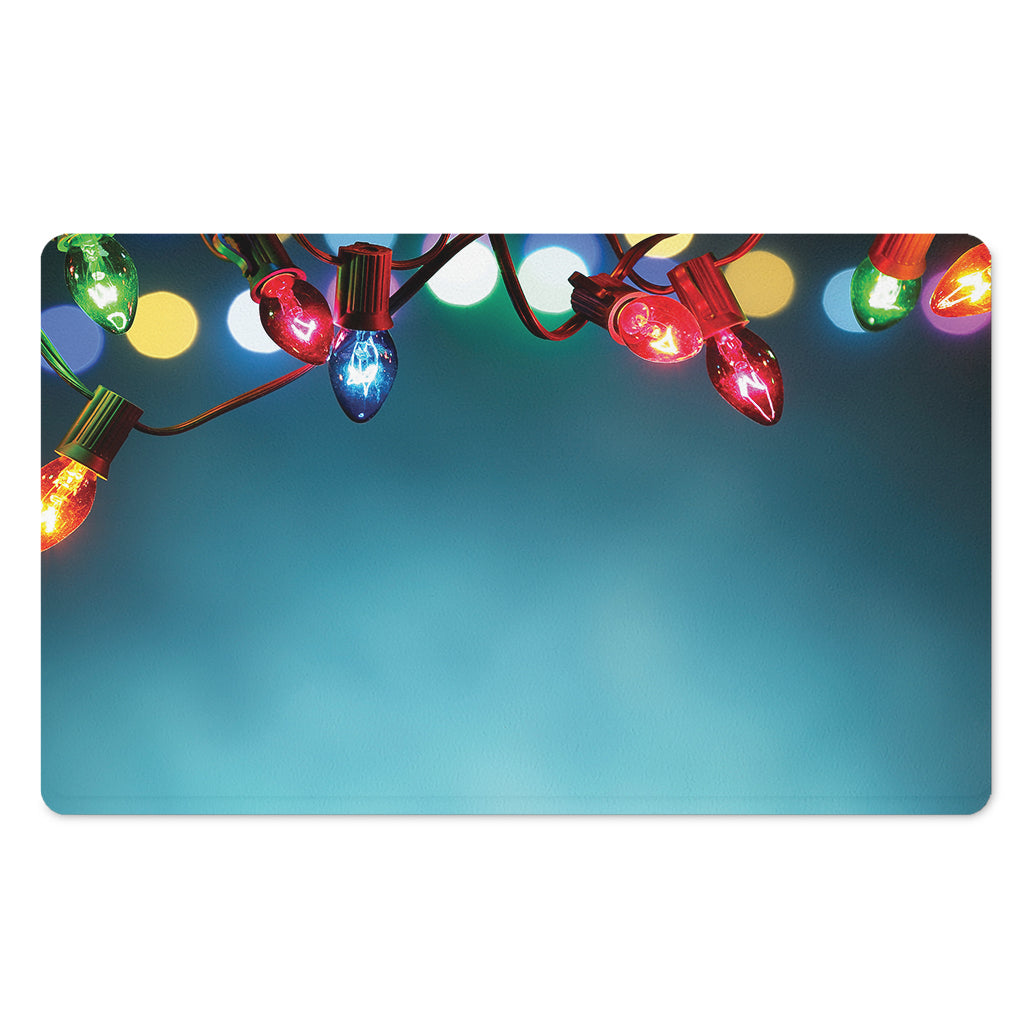 LED Christmas String Lights Print Polyester Doormat