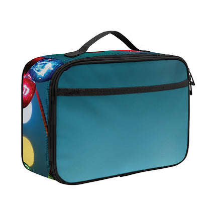 LED Christmas String Lights Print Portable Lunch Bag
