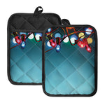LED Christmas String Lights Print Pot Holders With Pocket