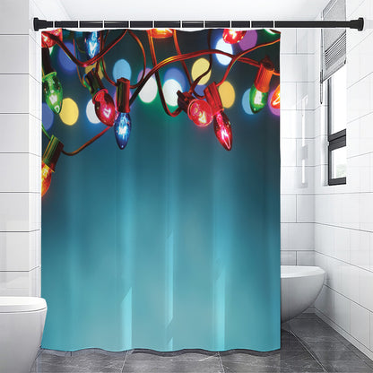 LED Christmas String Lights Print Premium Shower Curtain