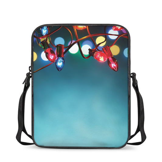 LED Christmas String Lights Print Rectangular Crossbody Bag