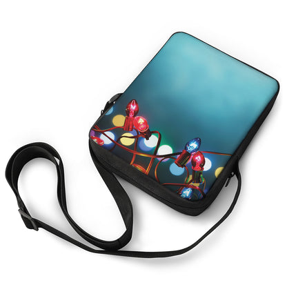 LED Christmas String Lights Print Rectangular Crossbody Bag