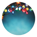 LED Christmas String Lights Print Round Blanket