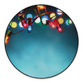 LED Christmas String Lights Print Round Floor Mat