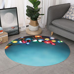 LED Christmas String Lights Print Round Rug