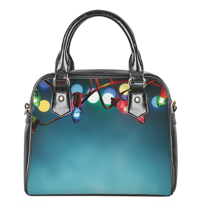 LED Christmas String Lights Print Shoulder Handbag