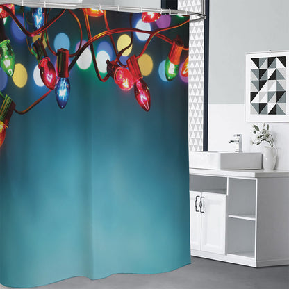 LED Christmas String Lights Print Shower Curtain