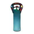LED Christmas String Lights Print Single Neoprene Wine Tote