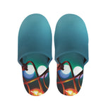 LED Christmas String Lights Print Slippers