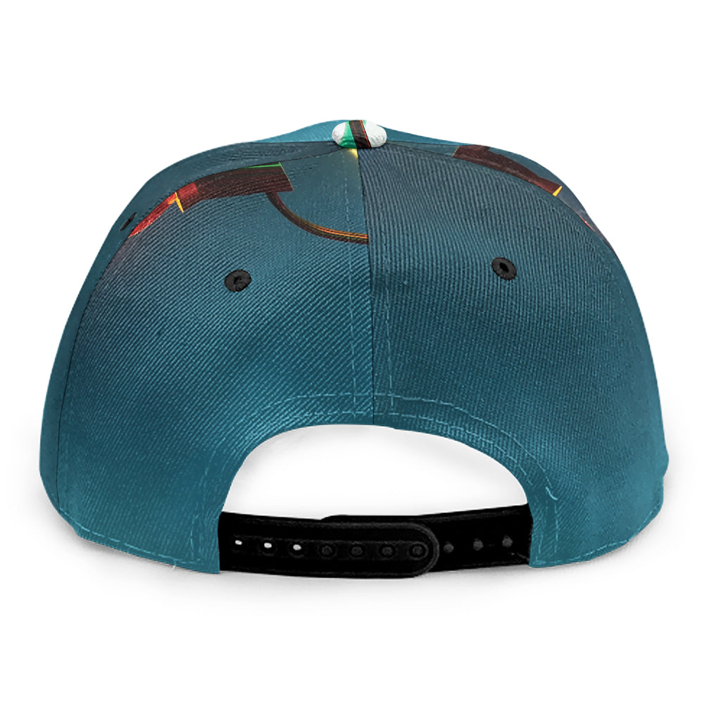 LED Christmas String Lights Print Snapback Cap