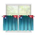 LED Christmas String Lights Print Tier Curtains