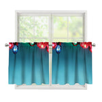 LED Christmas String Lights Print Tier Curtains