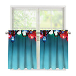 LED Christmas String Lights Print Tier Curtains