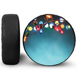LED Christmas String Lights Print Tire Cover