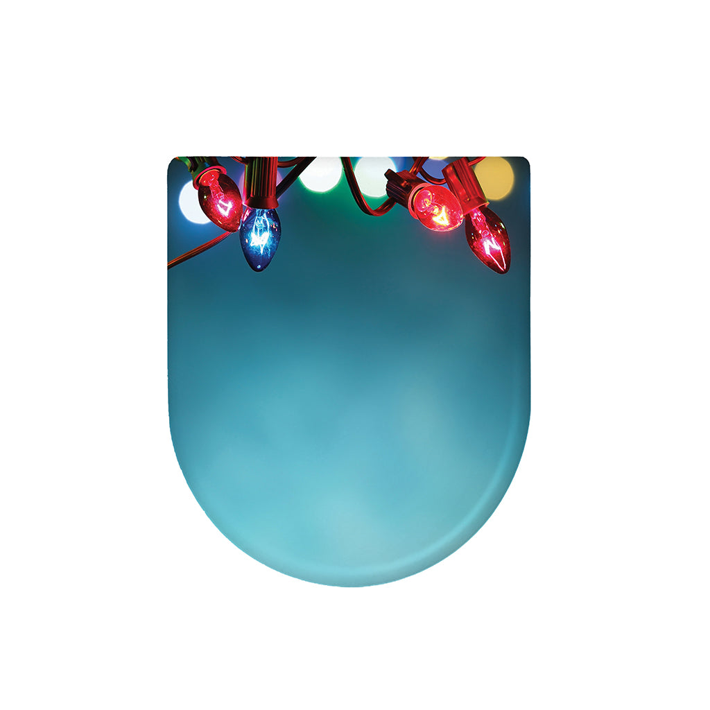 LED Christmas String Lights Print Toilet Lid Cover