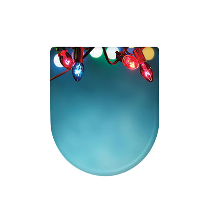 LED Christmas String Lights Print Toilet Lid Cover