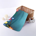 LED Christmas String Lights Print Towel