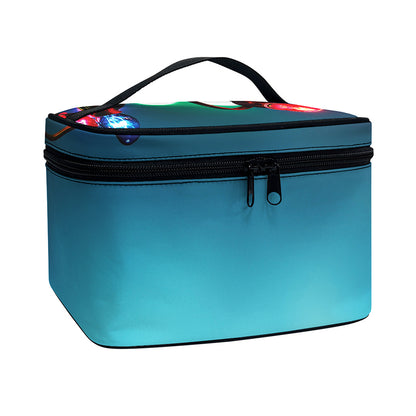 LED Christmas String Lights Print Travel Makeup Bag