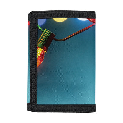 LED Christmas String Lights Print Trifold Wallet