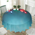 LED Christmas String Lights Print Waterproof Round Tablecloth