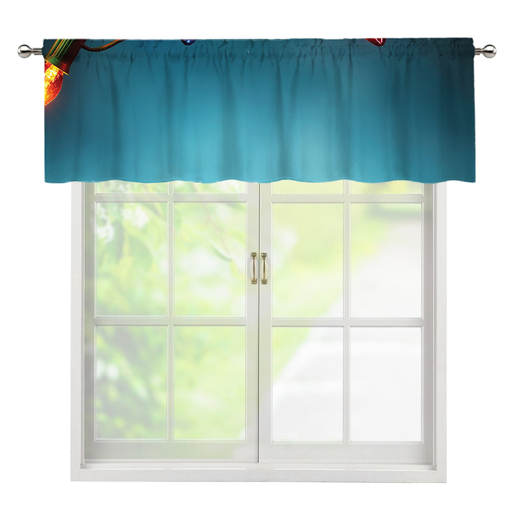LED Christmas String Lights Print Window Valance