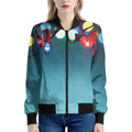 LED Christmas String Lights Print Women's Bomber Jacket