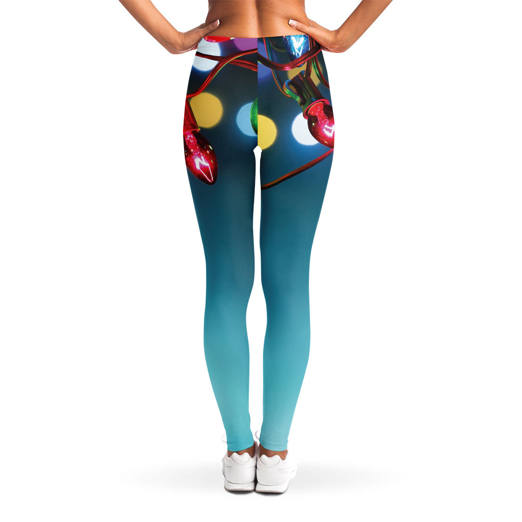 LED Christmas String Lights Print Women's Leggings